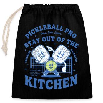 Pickleball Pro Liebe aus der Küche raus - Verschließbarer Geschenkbeutel aus Baumwolle (25x30cm) - Schwarz - Vorne