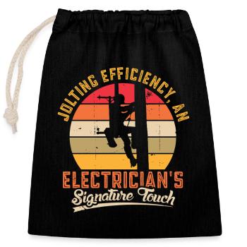 Elektriker Elektroniker Elektroinstallateur - Verschließbarer Geschenkbeutel aus Baumwolle (25x30cm) - Schwarz - Vorne