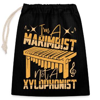 Marimbist, kein Xylophonist, Perkussionsmusiker - Verschließbarer Geschenkbeutel aus Baumwolle (25x30cm) - Schwarz - Vorne
