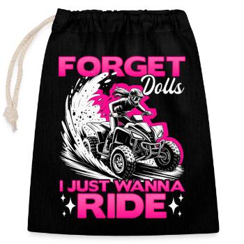 Quad ATV Femme Fille Quad Quad - Sac cadeau en coton avec cordon (25 x 30 cm) - noir - Devant