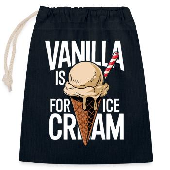 Vanille Eiscone im Kontrast - Verschließbarer Geschenkbeutel aus Baumwolle (25x30cm) - Navy - Vorne
