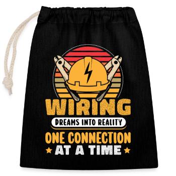 Electrician, Electronics Technician, Electrician - Closable cotton gift bag (25x30cm) - black - Front