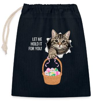 Laisse-moi la tenir pour toi - Sac cadeau en coton avec cordon (25 x 30 cm) - bleu marine - Devant