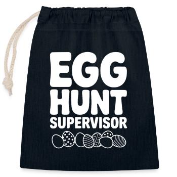 egg_hunt_supervisor_white - Verschließbarer Geschenkbeutel aus Baumwolle (25x30cm) - Navy - Vorne