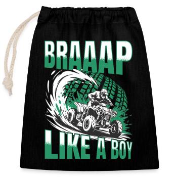 Quad ATV Garçons Hommes Quad Wheeler - Sac cadeau en coton avec cordon (25 x 30 cm) - noir - Devant
