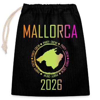 Mallorca, Urlaub, Party - Verschließbarer Geschenkbeutel aus Baumwolle (25x30cm) - Schwarz - Vorne