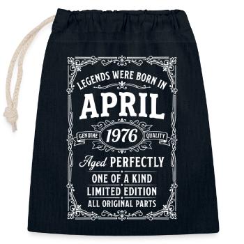 Großartig seit April 1976 - Verschließbarer Geschenkbeutel aus Baumwolle (25x30cm) - Navy - Vorne