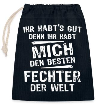 Fechter - Verschließbarer Geschenkbeutel aus Baumwolle (25x30cm) - Navy - Vorne