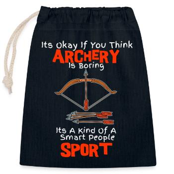 Archery Sport: Intelligent Hobby Archery - Closable cotton gift bag (25x30cm) - navy - Front