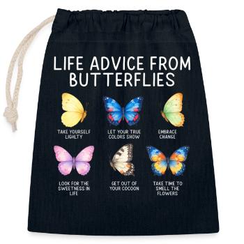 Inspiring Butterfly Monarch Butterfly Garden - Closable cotton gift bag (25x30cm) - navy - Front