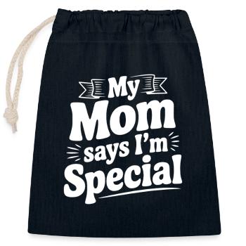 My Mom Says I'm Special - Closable cotton gift bag (25x30cm) - navy - Front