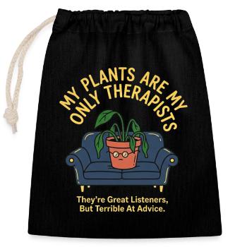 Mental Health Humor - Closable cotton gift bag (25x30cm) - black - Front
