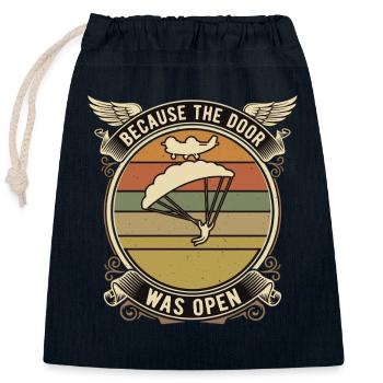 Fallschirmspringer Spruch Paragliding Retro - Verschließbarer Geschenkbeutel aus Baumwolle (25x30cm) - Navy - Vorne