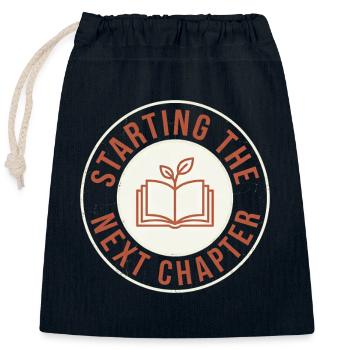 Lire des livres pour de nouveaux départs et l’auto-guérison - Sac cadeau en coton avec cordon (25 x 30 cm) - bleu marine - Devant
