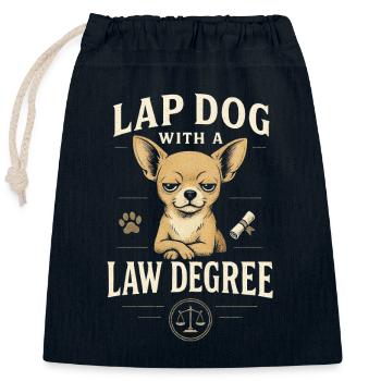 Schoßhund mit Jura | Chihuahua Jurist Humor - Verschließbarer Geschenkbeutel aus Baumwolle (25x30cm) - Navy - Vorne