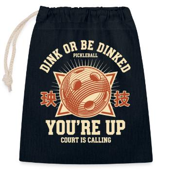 Pickleball, lustiger Gurkenball Dink Or Be Dinked - Verschließbarer Geschenkbeutel aus Baumwolle (25x30cm) - Navy - Vorne