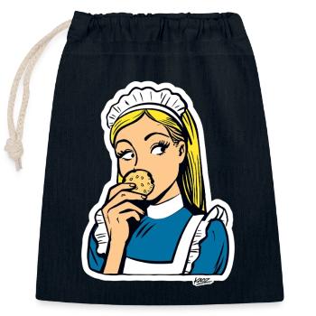 Maid and Cookie Pop Art - Verschließbarer Geschenkbeutel aus Baumwolle (25x30cm) - Navy - Vorne