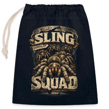 Escouade de Sling Tarentula - Sac cadeau en coton avec cordon (25 x 30 cm) - bleu marine - Devant