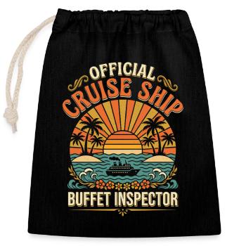 Croisière officielle de l’inspecteur du buffet - Sac cadeau en coton avec cordon (25 x 30 cm) - noir - Devant