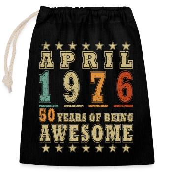 Jubilee year April 1976 - Closable cotton gift bag (25x30cm) - black - Front