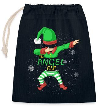 Angel Elf Family Weihnachtsshirt - Verschließbarer Geschenkbeutel aus Baumwolle (25x30cm) - Navy - Vorne