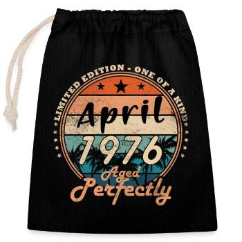 Année du jubilé avril 1976 - Sac cadeau en coton avec cordon (25 x 30 cm) - noir - Devant