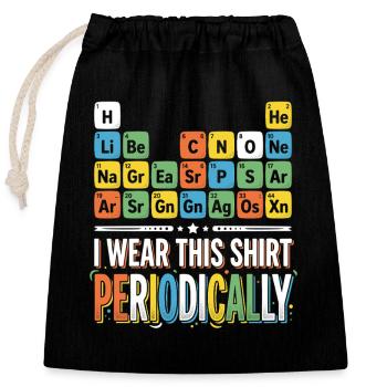 Periodensystem Shirt – bunte Typografie - Verschließbarer Geschenkbeutel aus Baumwolle (25x30cm) - Schwarz - Vorne