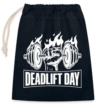Powerlifting Bodybuilder Deadlift Day - Verschließbarer Geschenkbeutel aus Baumwolle (25x30cm) - Navy - Vorne