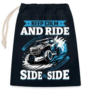 UTV Off Road 4 Wheeler Side by side - Verschließbarer Geschenkbeutel aus Baumwolle (25x30cm) - Navy - Vorne
