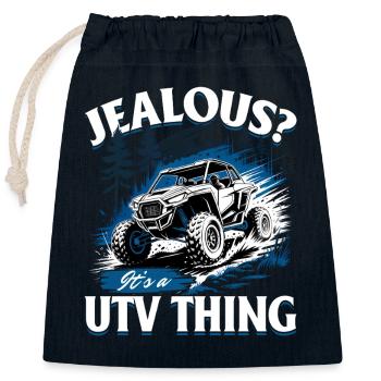 UTV Off Road 4 Wheeler Side by side - Verschließbarer Geschenkbeutel aus Baumwolle (25x30cm) - Navy - Vorne