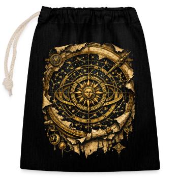 Astronomy Astronomer Star Chart - Closable cotton gift bag (25x30cm) - black - Front