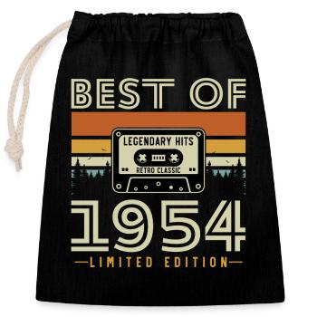 1954 Vintage Retro Birthday Gift - Closable cotton gift bag (25x30cm) - black - Front