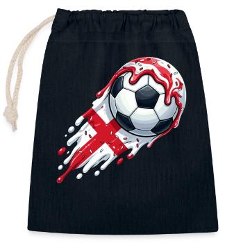Red and White Melting Icecream Football Ball Art - Closable cotton gift bag (25x30cm) - navy - Front