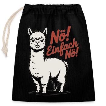 Lama Shirt Nö Einfach Nö - Verschließbarer Geschenkbeutel aus Baumwolle (25x30cm) - Schwarz - Vorne