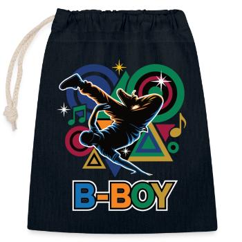 Breakdance B-Boy Hip Hop Streetdance Style - Verschließbarer Geschenkbeutel aus Baumwolle (25x30cm) - Navy - Vorne