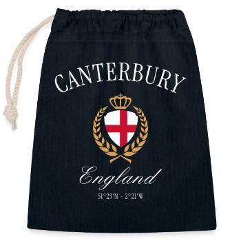 Canterbury England Wappen Krone – Reise Souvenir - Verschließbarer Geschenkbeutel aus Baumwolle (25x30cm) - Navy - Vorne