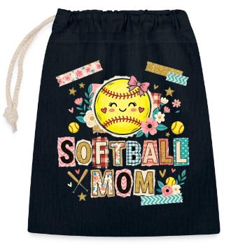 Lösegeldbrief Softball-Mama Mutter - Verschließbarer Geschenkbeutel aus Baumwolle (25x30cm) - Navy - Vorne