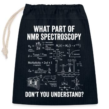 NMR Spektroskopie Nuclear Magnetic Resonance Spin - Verschließbarer Geschenkbeutel aus Baumwolle (25x30cm) - Navy - Vorne