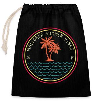 Mallorca Summer vipe Paradise Urlaub Trip Vibes - Verschließbarer Geschenkbeutel aus Baumwolle (25x30cm) - Schwarz - Vorne