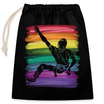 Boulderer Boulder Bouldering - Closable cotton gift bag (25x30cm) - black - Front