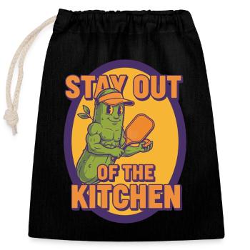 Pickleball Funny Player Stay Out Of The Kitchen - Closable cotton gift bag (25x30cm) - black - Front