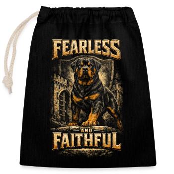 Rottweiler Hund - Verschließbarer Geschenkbeutel aus Baumwolle (25x30cm) - Schwarz - Vorne