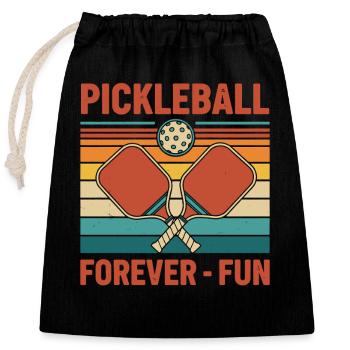 Pickleball-lustiger Spieler liebt Gurkenball - Verschließbarer Geschenkbeutel aus Baumwolle (25x30cm) - Schwarz - Vorne