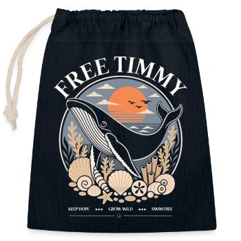 Déclaration de baleines à bosse Timmy Hope Produits dérivés - Sac cadeau en coton avec cordon (25 x 30 cm) - bleu marine - Devant