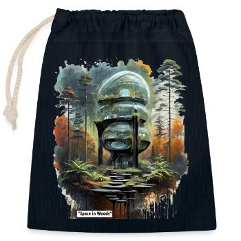 Raum in Woods Dome - Verschließbarer Geschenkbeutel aus Baumwolle (25x30cm) - Navy - Vorne