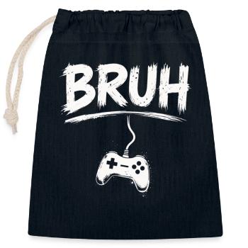 BRUH Gaming Controller Splash - Verschließbarer Geschenkbeutel aus Baumwolle (25x30cm) - Navy - Vorne
