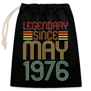 Legendary since May 1976, birthday - Closable cotton gift bag (25x30cm) - black - Front