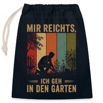 Mir reichts Ich geh in den Garten Vintage Gärtner - Verschließbarer Geschenkbeutel aus Baumwolle (25x30cm) - Navy - Vorne