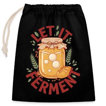 Levain Laissez fermenter le pain pâtisser - Sac cadeau en coton avec cordon (25 x 30 cm) - noir - Devant