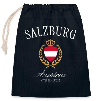 Salzburg Austria Coat of Arms Crown – Travel Souvenir - Closable cotton gift bag (25x30cm) - navy - Front